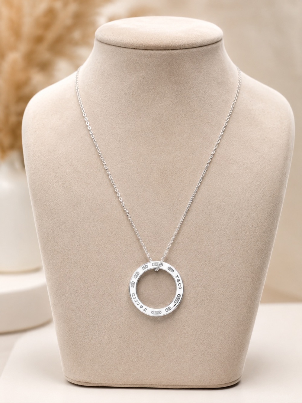 Tiffany 1837 Sterling Silver Circle Pendant & Chain